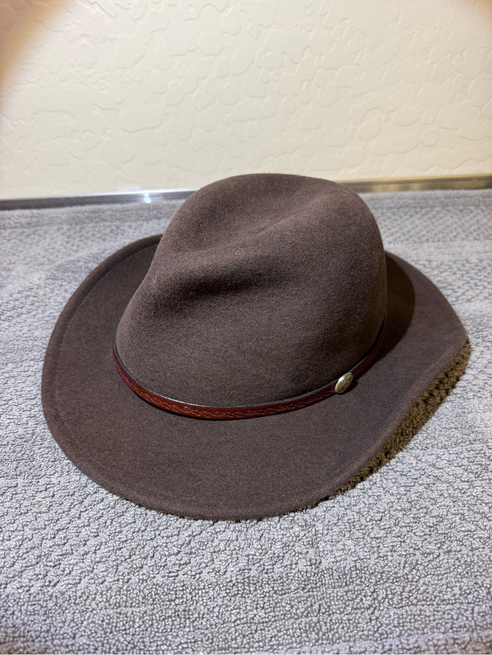 Stetson Crushable Cromwell Water-Repellent Medium Mink Brown Hat 100% Wool USA